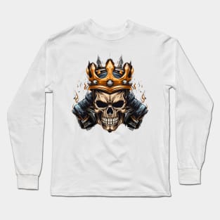 Barbells with Skull with crown Long Sleeve T-Shirt